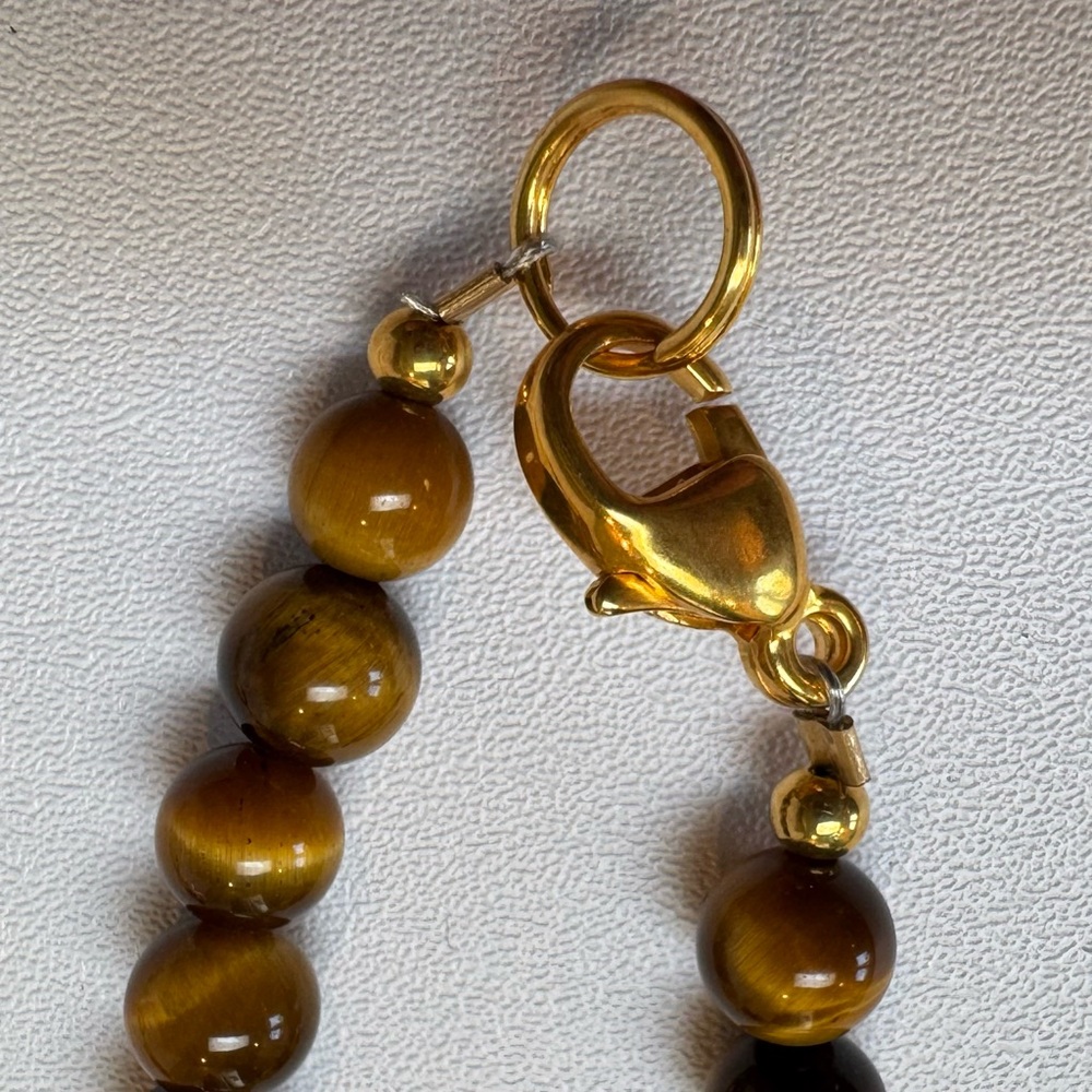 Elegant Gold and Brown Beaded Necklace - Picture 3 of 3